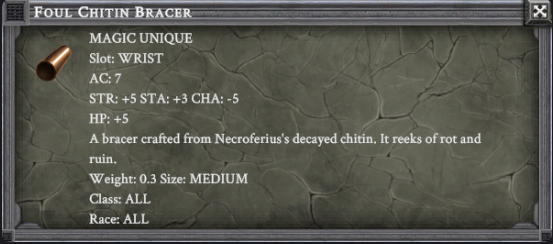 FOUL CHITIN BRACER item card